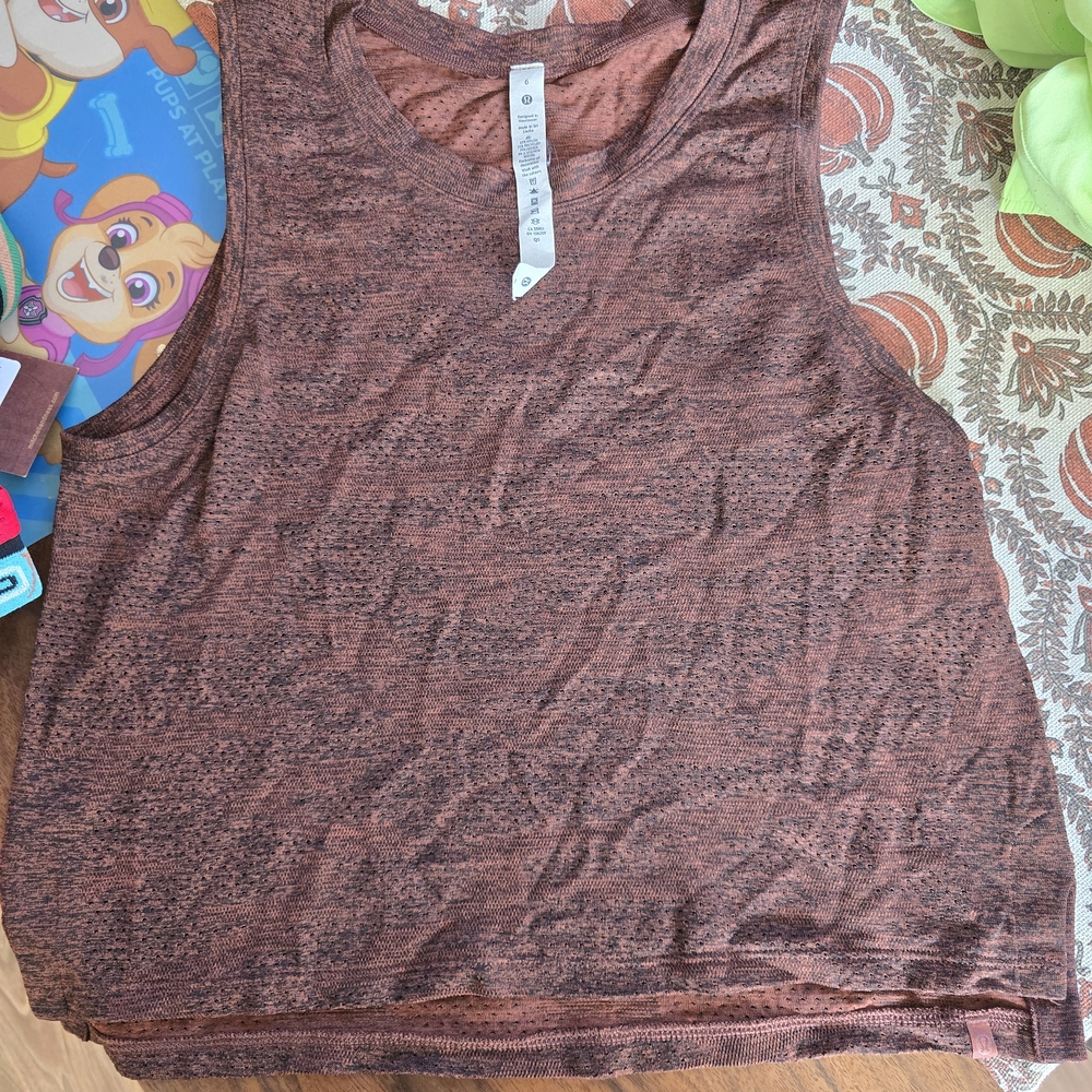 lululemon athletica Heathered Brown Tank Top